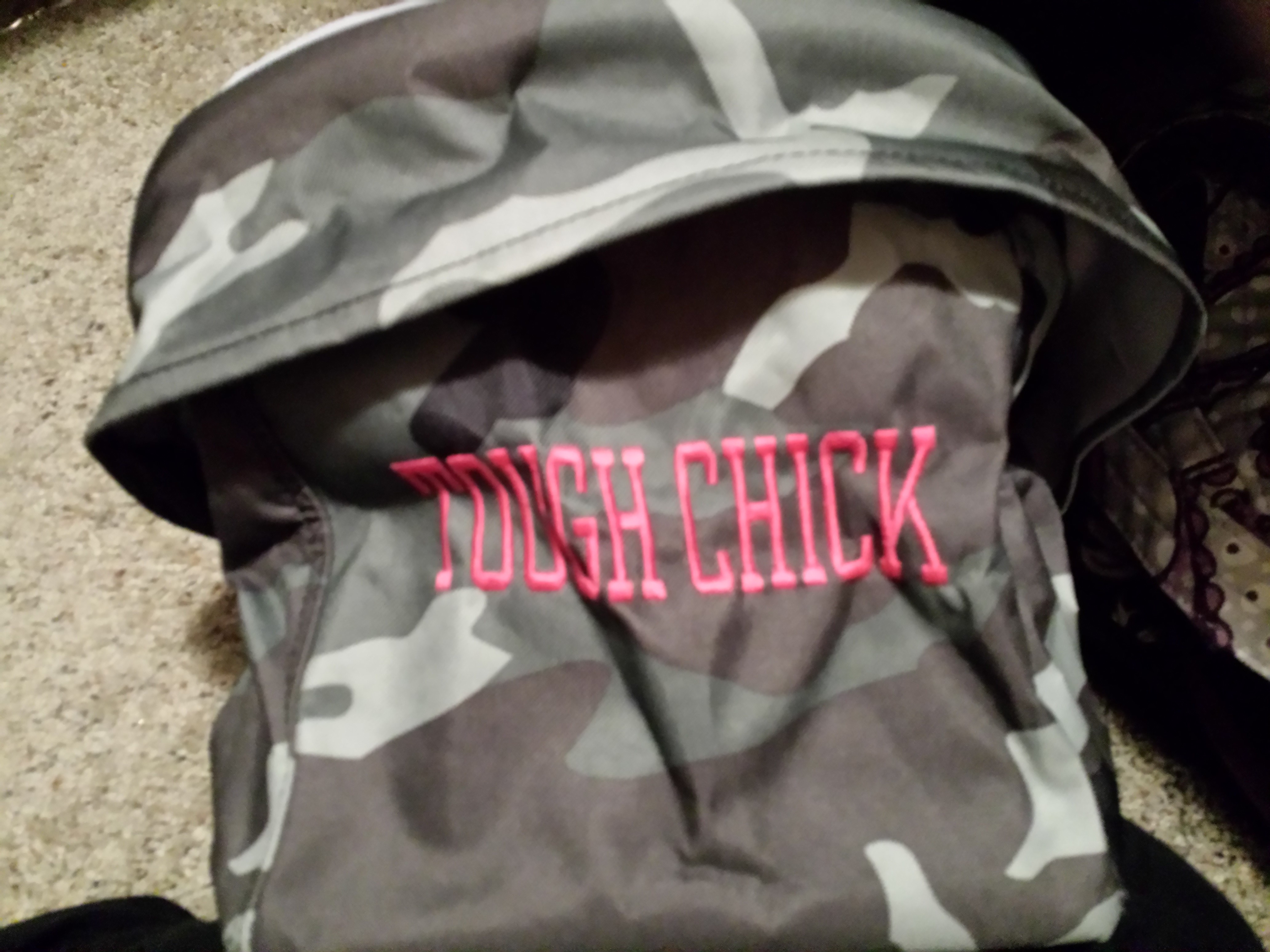 Mini Utility Bin - Camo with Tough Chic in Hot Pink