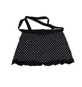 1/2 Apron - black polka dot