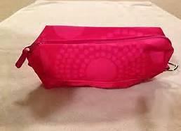 pencil pouch - pink circle spiral